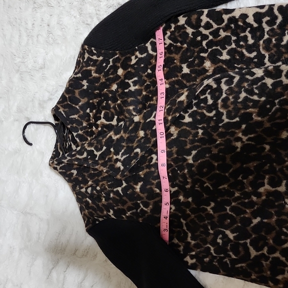 Kenneth Cole Cheetah Print Sweater Sleeve Coat - Picture 12 of 13